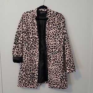 Fashion Wear Pink Leopard Print Duster Size Medium